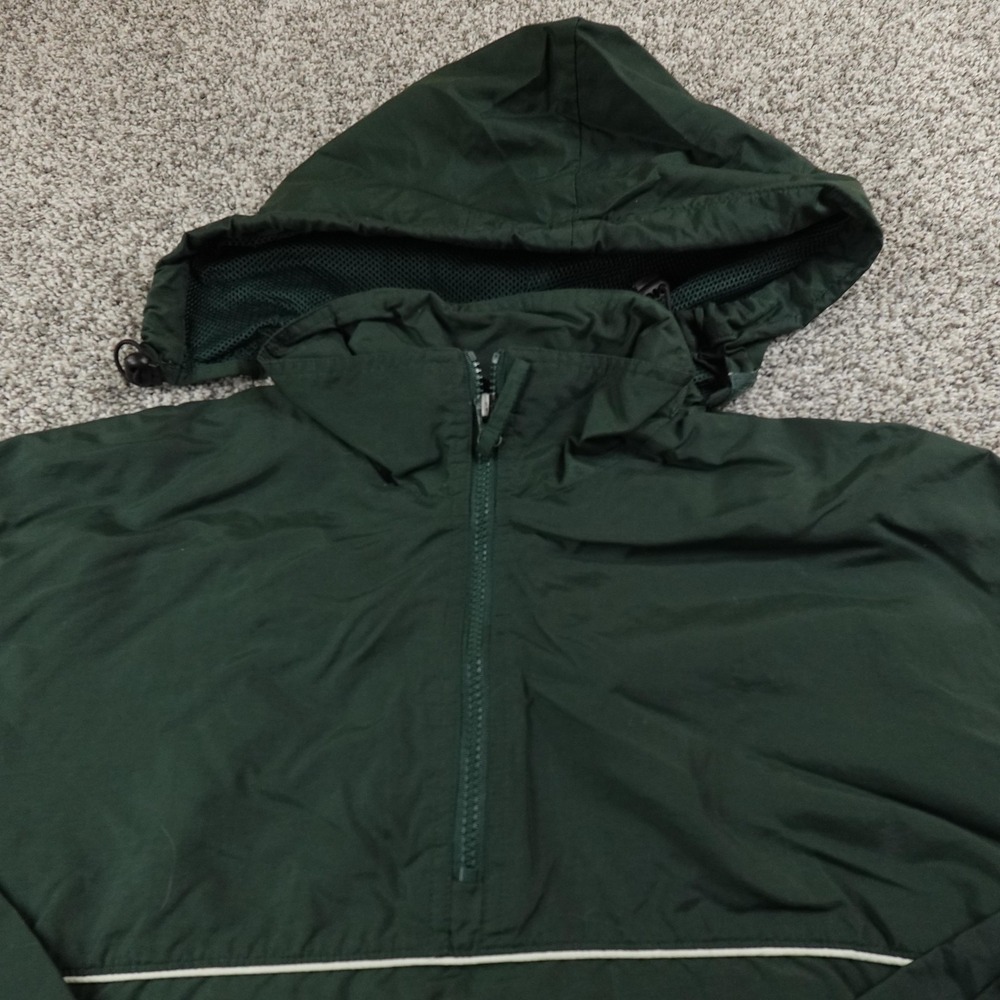 VTG American Eagle Jacket Mens S Green‎ Performance 1/2 Zip Windbreaker Coat 90s